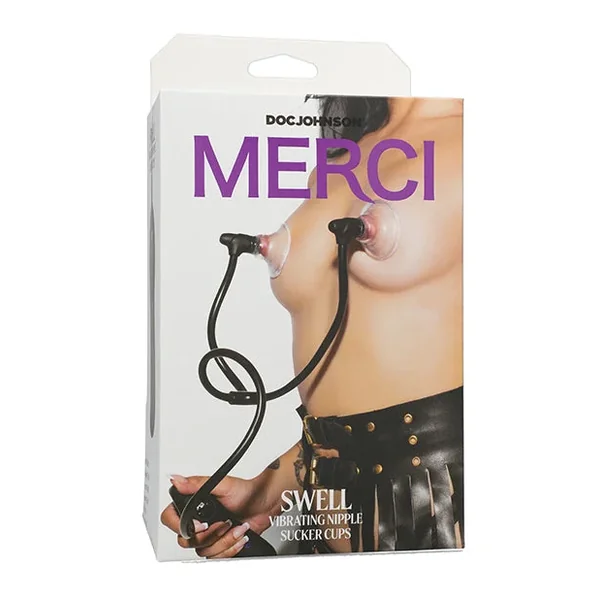 Merci Swell Vibrating Nipple Sucker Cups – Black