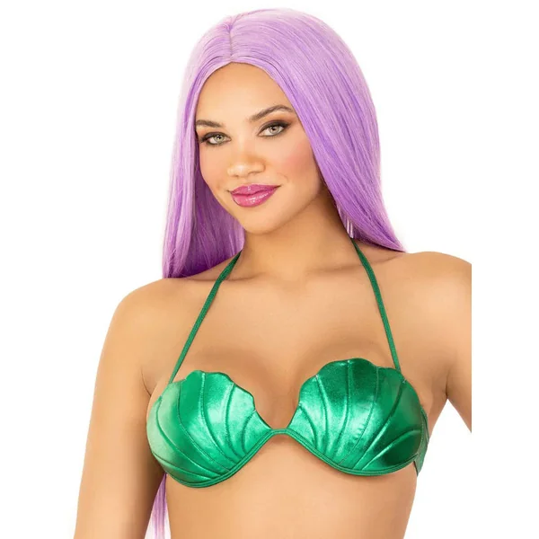 Mermaid Shell Bra Top - Medium - Green