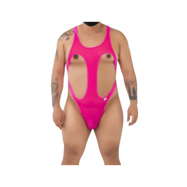 Mesh Front Open Back Bodysuit – Plus