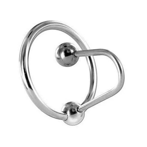 Metal Hard Glans Cock Ring With Plug Sex Toys for Penis and Male Humiliation