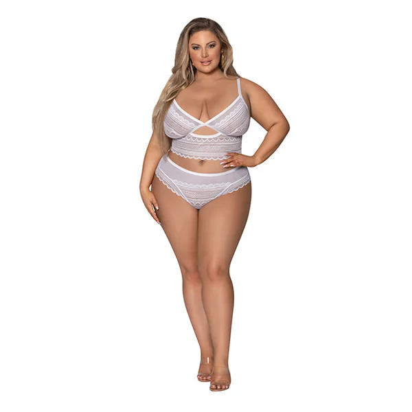 Modern Romance Bralette & Cheeky Hipster White 2x