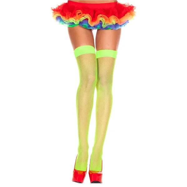 Music Legs Fishnet Thigh-High Stockings