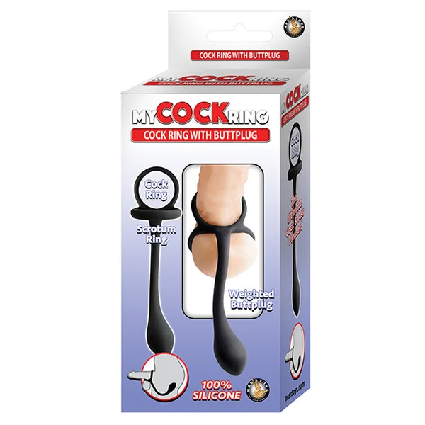 My Cock Ring W-butt Plug - Black