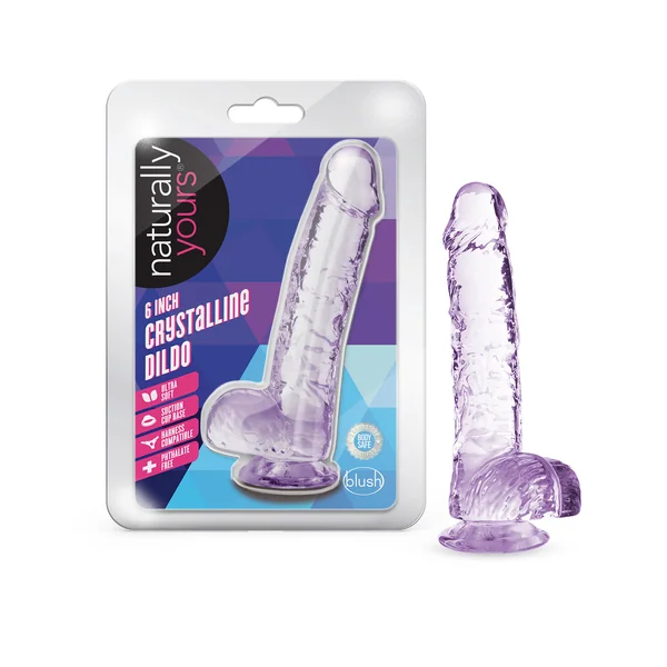 Naturally Yours - 6 Inch Crystalline Dildo - Amethyst