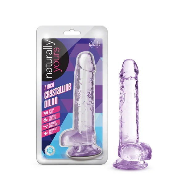 Naturally Yours - 7 Inch Crystalline Dildo - Amethhyst