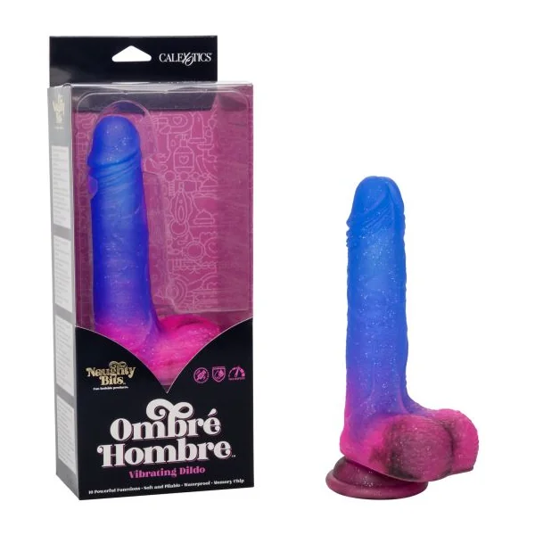 NAUGHTY BITS OMBRE HOMBRE VIBRATING DILDO