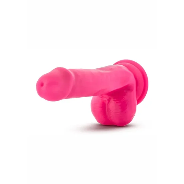 Neo Dual Density Dildo with Balls 6in – Neon Pink