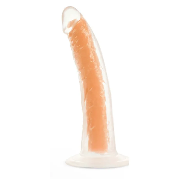 Neo Elite Glow in the Dark - Lavo - 7 Inch Silicone Dual Density Dildo - Neon Orange