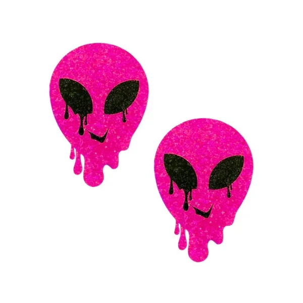 Neva Nude-Super Sparkle Watermelly Pink Blacklight Melty Alien Pasties