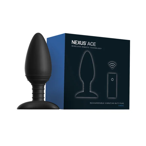 Nexus Ace Remote Control Butt Plug Large - Black