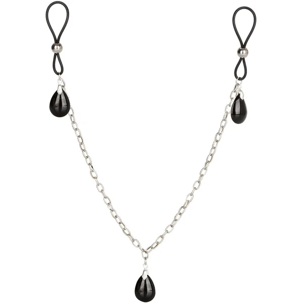 Nipple Play Non-Piercing Nipple Chain Jewelry by CalExotics - Onyx