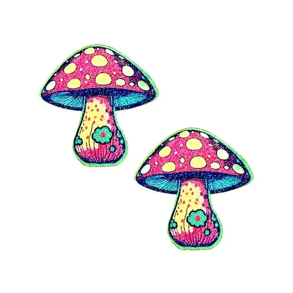 Nipztix Pasties Amanita Dreamin Neon UV Glitter Shroom