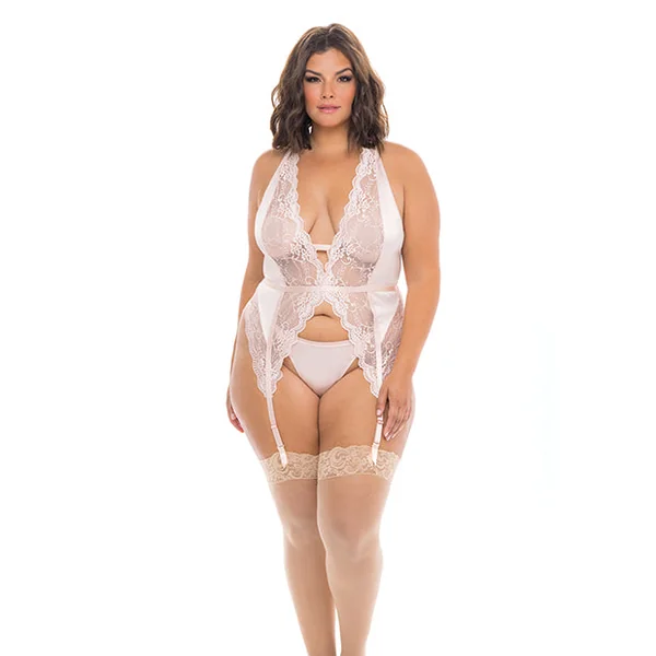 Noah Soft Cup Merrywidow W-garter Straps & G-string Peach Whip 1x-2x