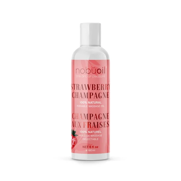 Nobü – Kissable Massage Oil 6oz – Strawberry Champagne