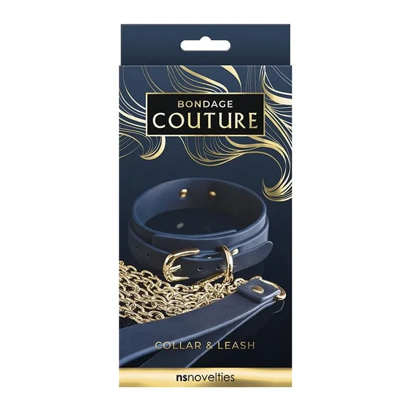 NS Novelties Bondage Couture Collar & Leash Blue