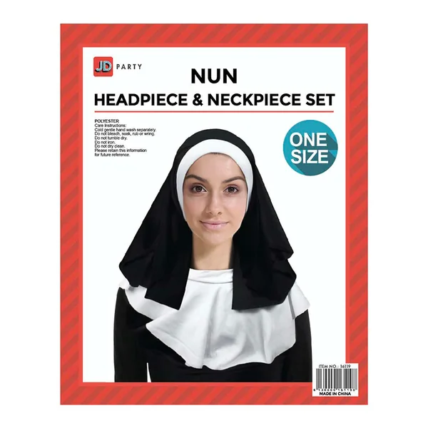 Nun Headpiece & Neckpiece Habit 2-Piece Set