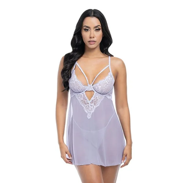 Oh La La Cheri Elsie Lace & Mesh Underwire Babydoll With G-String