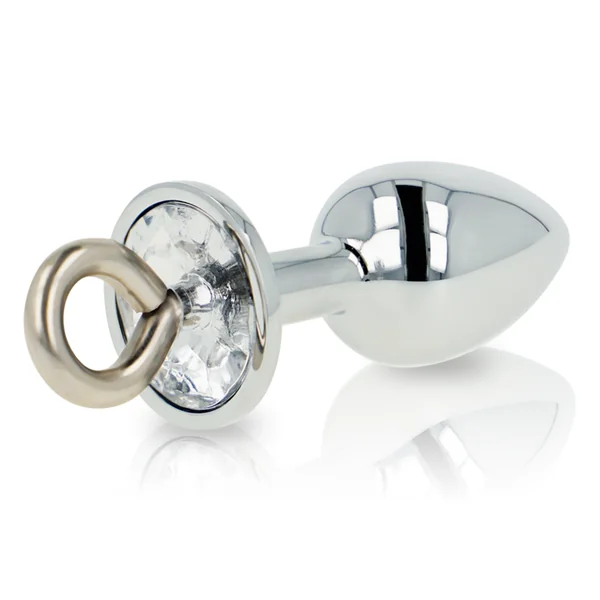 Ohmama fetish metal anal plug with transparent glass and ring sex toy stimulation