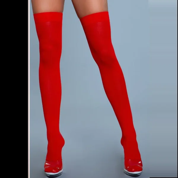 Opaque Nylon Thigh Highs by Be Wicked