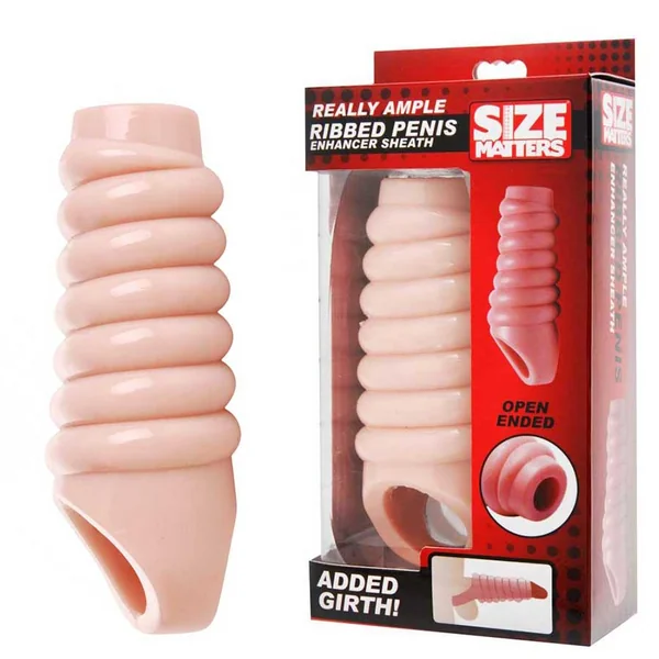 Open Tip Ribbed Cock Sheath | Really Ample Natural Girth Enhancer by Size Matters