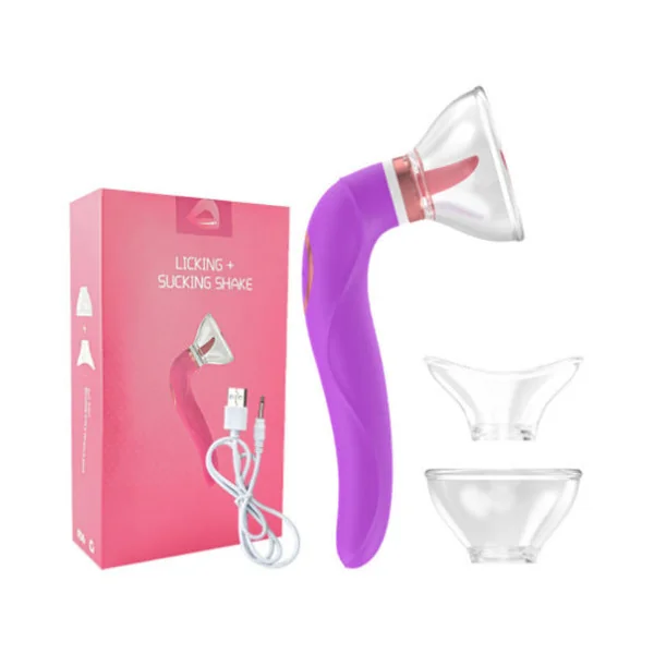 Oral Sucker Tongue Licking Vibrator - Double End G Spot Clit Stimulator Sex Toys for Women