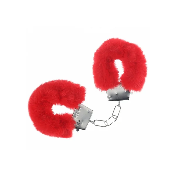 OUCH! CLASSIC FLUFFY HANDCUFFS RED