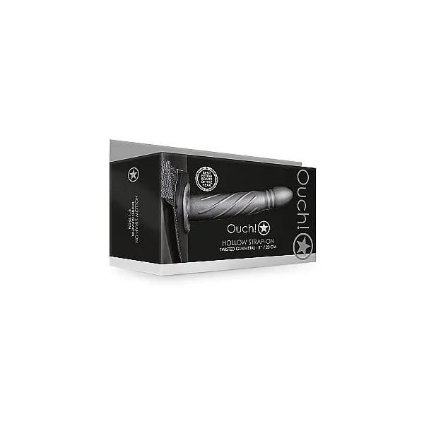 Ouch Twisted Hollow Strap On 8" by Shots