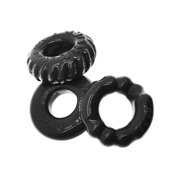 Oxballs Bonemaker 3 Pack Cockring Kit – Black