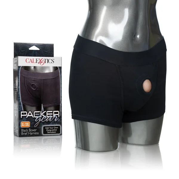 PACKER GEAR BLACK BOXER BRIEF HARNESS XL/2XL