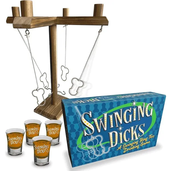 Party Game - Little Genie - Swinging Dicks Drinking game and shot glasses