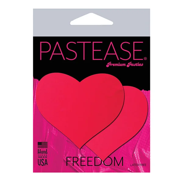 Pastease Basic Heart Black Light Reactive - Neon Red O-s