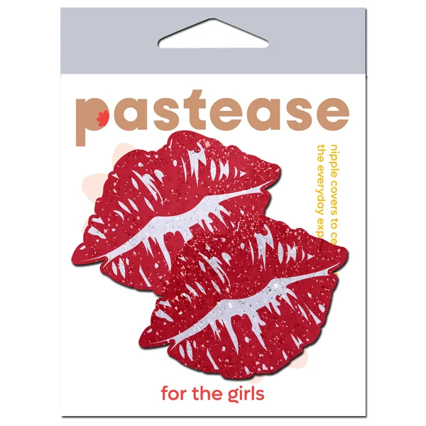PASTEASE SPARKLY RED KISSING LIPS PASTIES