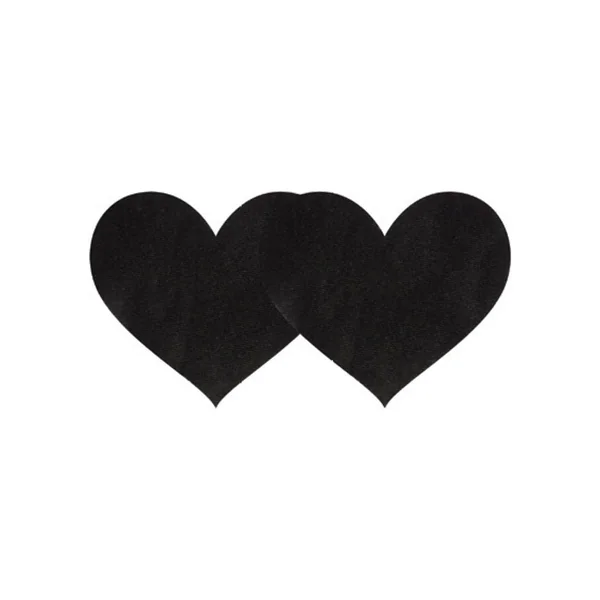 PASTIES BLACK SATIN HEART