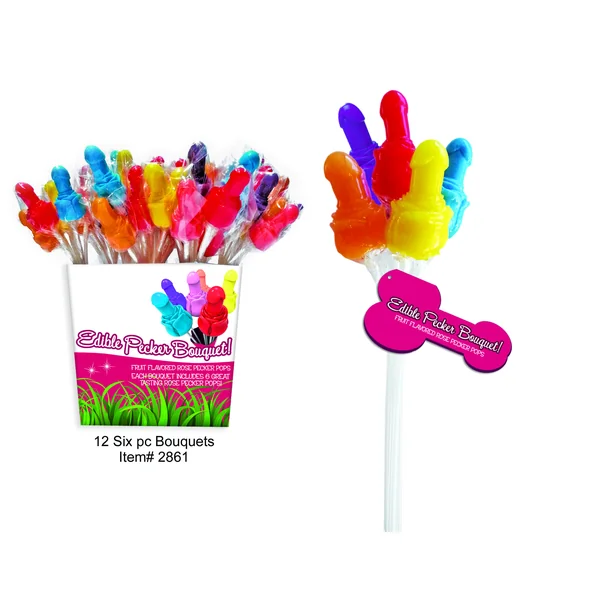 PECKER CANDY BOUQUET 72 PCS PAIL DISPLAY