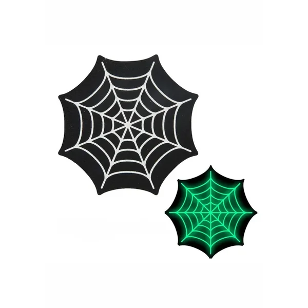 Peekaboo Glow In The Dark Webs Pasties – Black/Green