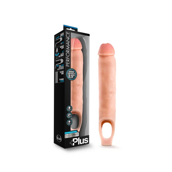 PERFORMANCE PLUS 11.5IN SILICONE COCK SHEATH PENIS EXTENDER VANILLA