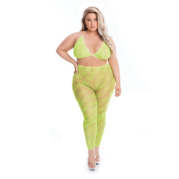 Pink Lipstick All About Leaf Bra and Leggings