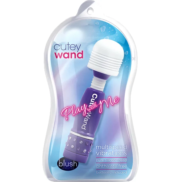 Play with Me Cutey Wand Purple Vibrating Mini Massage Wand