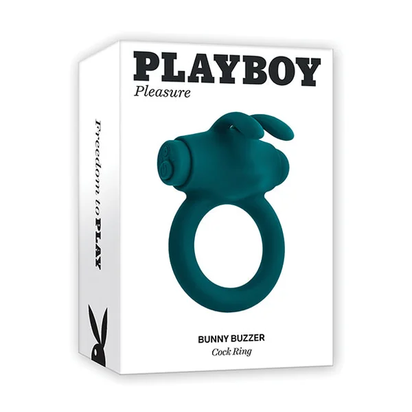 Playboy Pleasure Bunny Buzzer Cock Ring - Teal