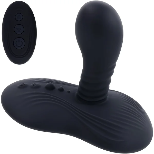 Playboy Pleasure Sittin' And Spinnin' Rechargeable Silicone Vibrating Grinder With Remote