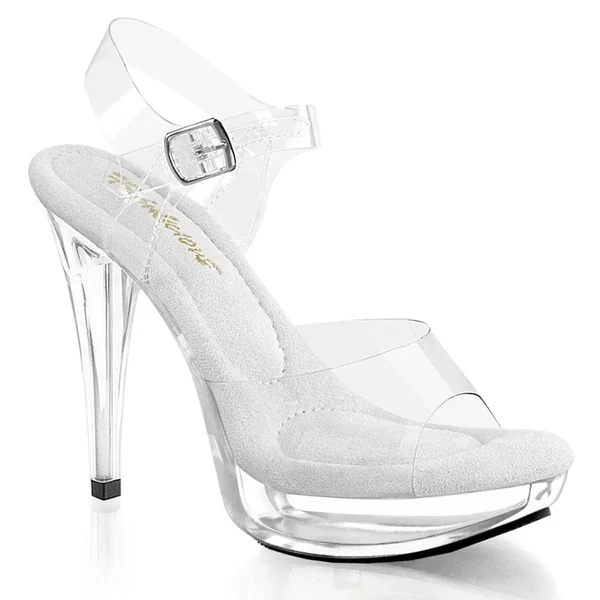 Pleaser Fabulicious – Cocktail 508 Clear Platform Stiletto with 5 inch Heel | UK 2-11
