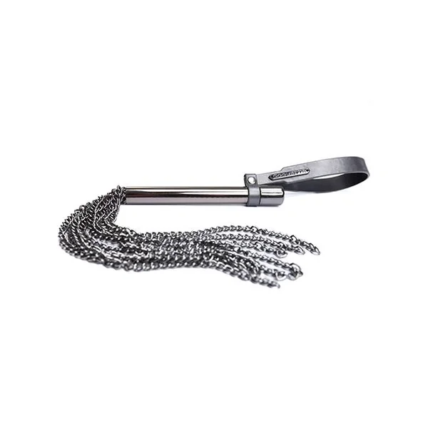 Pleasure Collection Gunmetal Glam Mini Whip With Metal Chain Strands