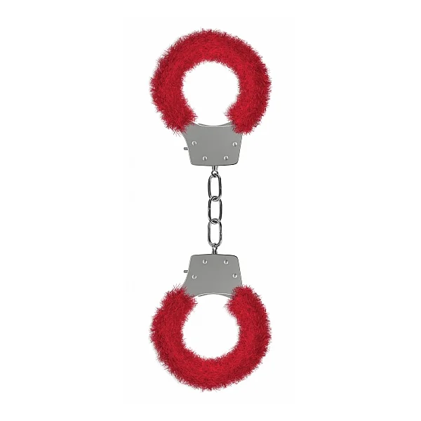 PLEASURE HANDCUFFS FURRY RED