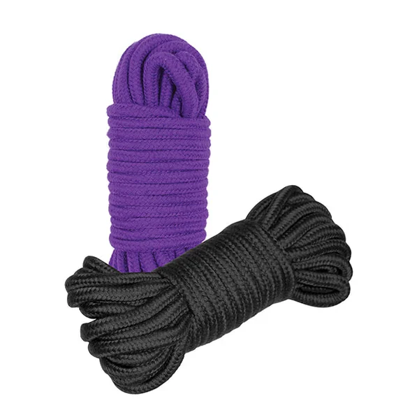 Plesur Cotton Shibari Bondage Rope 2 Pack - Black-purple