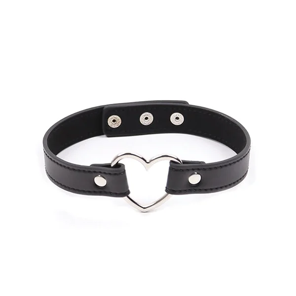 Plesur Pvc Heart Connector Choker - Black