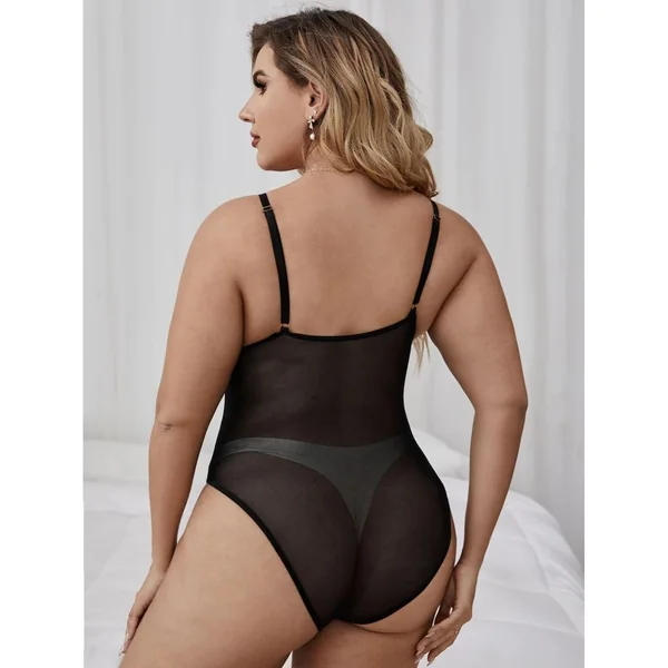 Plus Mesh Insert Teddy Bodysuit
