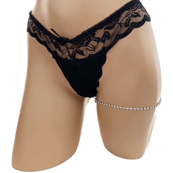 Poison Rose Diamante Leg Garter