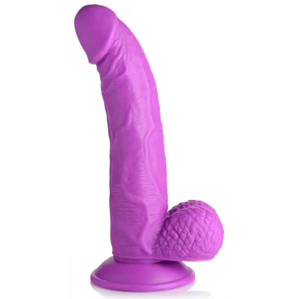 POP 7.5IN DILDO W/ BALLS PURPLE