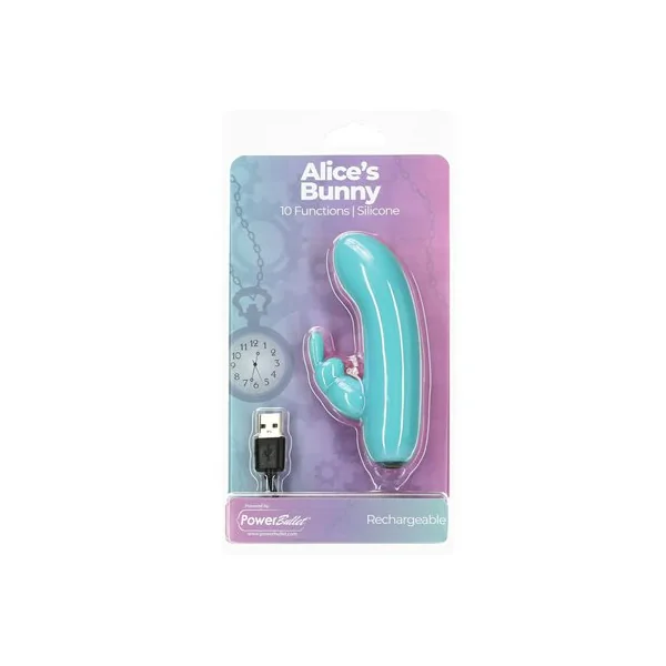 POWER BULLET ALICES BUNNY 4IN 10 FUNCTION BULLET TEAL