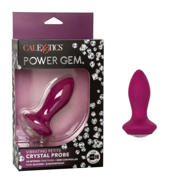 POWER GEM VIBRATING PETITE CRYSTAL PROBE- PURPLE